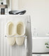 Clothes Magnet Hanger Storage Rack | Small Hanging Organizer, Steel, Laundry, One Size, White