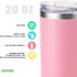 20 oz Tumbler(4 Pack) koodee Stainless Steel Skinny Double Wall Insulated Water Tumbler Cup with Lids, Straws and Straw