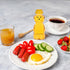 Hpmjz 2 Pcs Honey Bear Bottle Plastic Honey Squeeze Bottle Transparent Honeybear Squeeze Jars with Yellow Flip Lid Cute