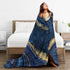 Perinsto 50"X40" Blue Painted Marble Throw Blanket Ultra Soft Warm All Season Marbling Painting Decorative Fleece