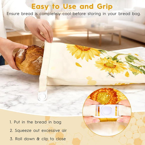 2-Pack Beeswax Bread Bag, Beeswax Bread Bags For Sourdough, Reusable Bread Bags For Homemade Bread Sourdough, Organic