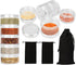 2 Sets 5 Layers Clear Plastic Portable Spice Jars, Salt and Pepper Set for Outdoor Cooking and Barbecuing