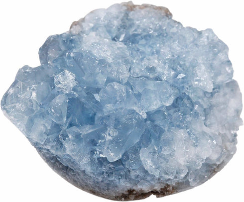 rockcloud Large Natural Raw Blue Celestite Mineral Healing Crystal Cluster Geode Irregular Home Decoration Specimen