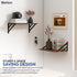 AdVinco Set 2 Rustic Brown Floating Shelves of with Corner Shelf Wood Wall Mounted Shelves for Kitchen, Bathroom