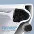 Toilet Brush and Holder Set for Deep Cleaning, Stiff Plastic Bristle, Ventilated Holder (Black Head)
