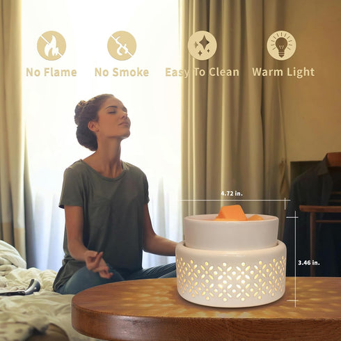 VICTORIA AROMA Ceramic Wax Melt Warmer - LED Night Light Candle Wax Warmer for Scented Wax, Electric Fragrance Wax