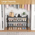 3 33" 4 Closet, VILICK Tier Shoe Rack Wide Metal Shoe Organizer Long Shoe Storage with Side Hooks Sturdy Shoes Shelf