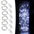 CYLAPEX 6 Pack Cool White Fairy String Lights, Battery Operated, 3.3ft 20 LEDs Silvery Copper Wire