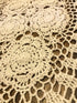 Beige Handmade Crochet Doilies, Cotton Table Runner Lace Doilies, Oval Dresser Scarves, 16x35 Inches