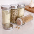 2 Pcs Glass Spice Jars/Bottles - 3oz Empty Round Spice Containers with Airtight Metal Caps and Shaker Lids (2, clear)