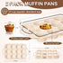 Silicone Muffin Pan - 12 Cups Muffin Baking Mold With Reinforced Stainless Steel Frame Inside, Non-stick Bakeware Durable Baking Mold Cupcake Molds,Dishwasher Safe,BPA Free