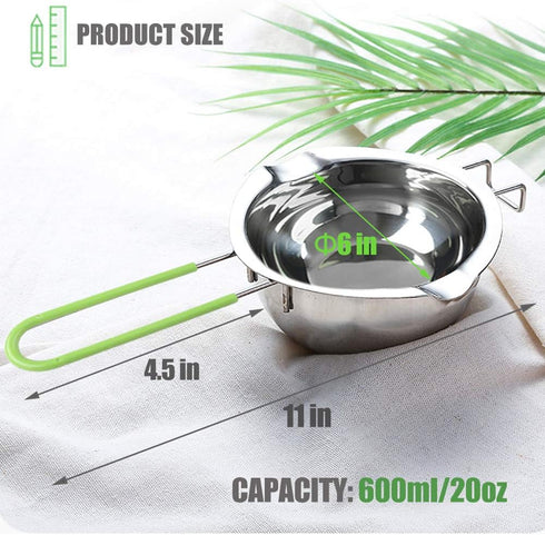 Stainless Steel Double Boiler with Silicone Spatula, Chocolate Melting Pot with Heat Resistant Handle