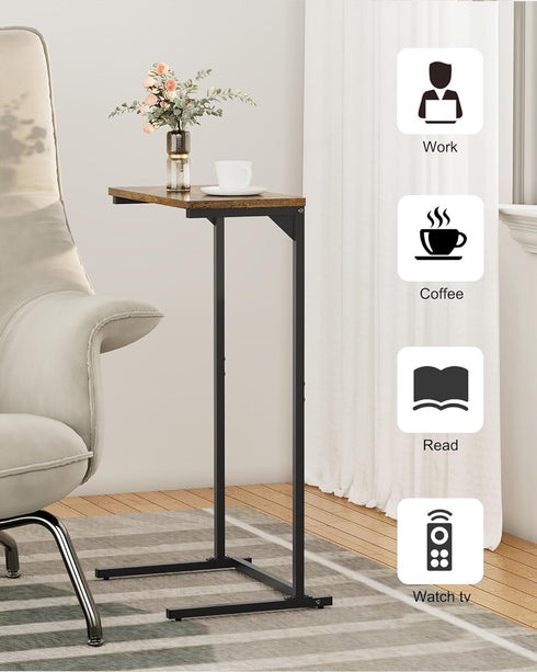 28.7 inch TB01BB071 TUTOTAK C Shaped End Table, Tv Tray, Small Side Table, Tall Couch Table, Tray Table, Sofa Table