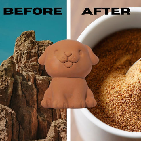 3D 2-in-1 Set (1, Sifri Brown Sugar Keeper Terracotta Clay Puppy & Spoon Saver Softener Cute Kitchen Storage