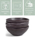 Elanze Designs Modern Chic Ribbed Serving Bowls Set of 4, Ceramic Stoneware for Meals and Soup (Charcoal Grey)