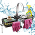 DURAUSE Kitchen Sink Faucet Organizer Multifunction Sponge Holder Organizer Sink Drain Holder Over