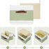 ANMINY Washable Storage Boxes with Lids, Decorative Storage Bins Basket with PU Leather Handle, Foldable Linen Fabric