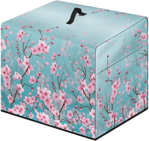 Cherry Blossom Meat Slicer Cover, Blue Appliance Covers for Home Decor, Easy to Clean