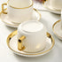 8oz Set, Set 4, LETAOTAO Cappuccino Cups with Saucers, Ceramic Coffee Cups with Saucers Latte Art Coffee Mugs with Gold