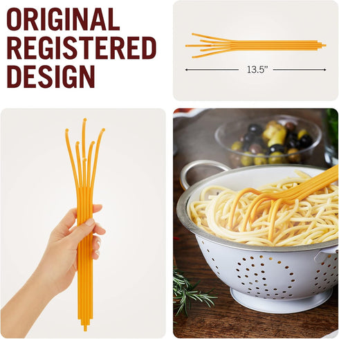 Fun Spaghetti-Shaped Plastic Spaghetti Spoon/Pasta Fork from a Series of Pasta-Inspired Kitchen Gadgets | Cool Pasta