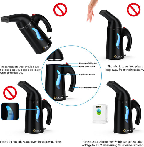 Portable Handheld Garment Steamer for Clothes, 1lbs Lightly, 40s Fast Heat-up, 8 Minutes Continuous Steam, Mini Steamer