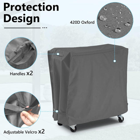 65-80 Cooler,34"Lx19"Wx31"H-Grey AKEfit Patio Cooler Cart Cover,Waterproof Ice Chest Cart Cover Fits Quart Patio Party