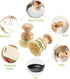 4 Pieces Bamboo Dish Scrub Brush, Wooden Round Scrubbers, Stiff Bristles for Wash Dishes, Kitchen