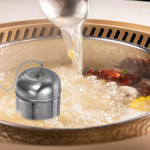 PRETYZOOM Stainless Steel Tea Infuser, Portable Mesh Strainer Ball with Chain Hook for Loose Tea and Seasoning
