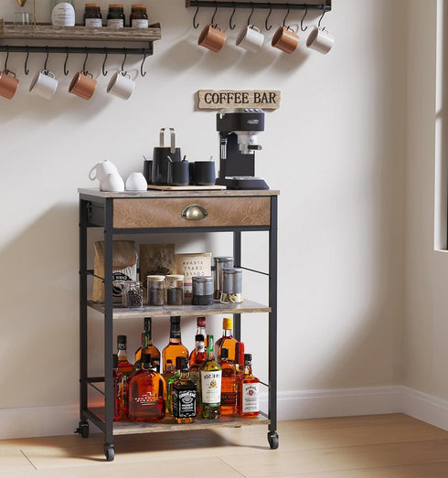 X-cosrack Storage,3 Coffee Bar Cabinet with Tier Coffee Bar Carts for The Home Buffets & Sideboards,Coffee Station