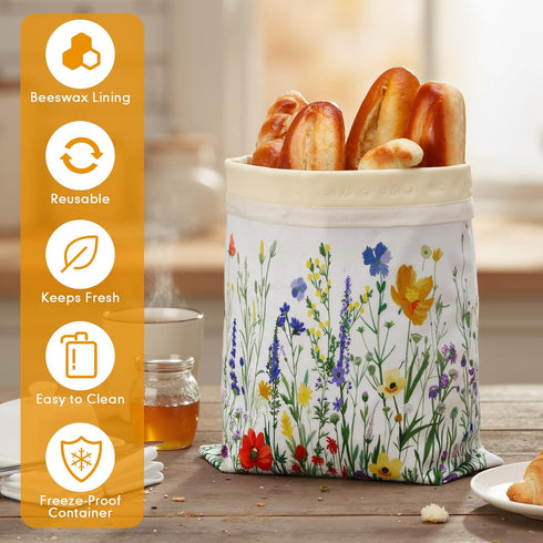 Yiyiring 2 13 17 Pcs Beeswax Bread Bags for Sourdough Reusable x Large Bread Bags with Improved Beeswax Coating Food