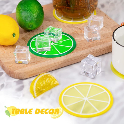 DomeStar Fruit Coaster, 7PCS 3.5" Non Slip Car Coaster, Colorful Silicone Drink Cup Mat