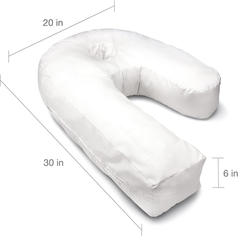 Relief(30"x20"x6") DMI U-Shaped Side Sleeping Pillows For Neck And Shoulder Pain |Side Sleeper Neck Pillow & Pregnancy