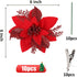 RECUTMS 10 PCS Red Glitter Poinsettia Flowers, Artificial Christmas Decorations for Tree, Wreath, New Year Ornaments