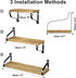 Set 3, Love-KANKEI Floating Shelves Wall Mounted of Rustic Wood Wall Storage Shelves for Bedroom, Living Room