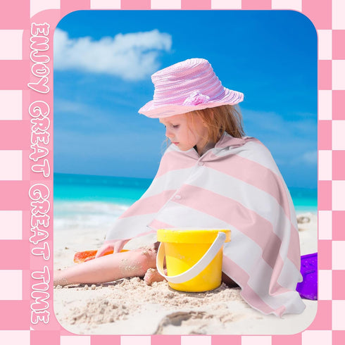 Mindsoft 2 50" 30" 3-12 Swimming 2 Pcs Kids Hooded Bath Towel x Soft Pink Hooded Beach Towels Absorbent Microfiber
