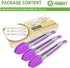 Small Kitchen Tongs - 7 Inch Mini Silicone Appetizers Tongs, Set of 3 (Purple)
