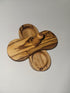 AramediA Handmade Olive Wood Double Round Container, Spices and Condiments Storage Jar, Hand Carved