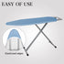 Ironing Board Cover and Pad - 100% Cotton Cover with Padding, Standard Size with Aluminum Coating, 54"x15" Blue