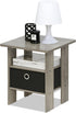 Furinno ANDREY Side Table, End Table, Night Stand with Open Shelves and Storage Bin, Bedside Table, for Living Room