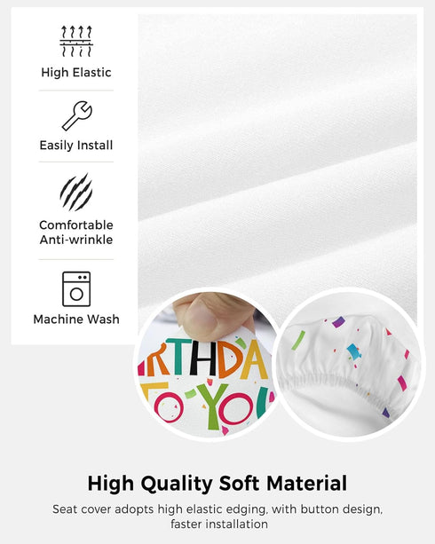 Office Chair Cover - Happy Birthday to You Decoration, Stretch Elastic Universal Cover for Desk Task Chair (1pcs)