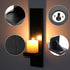 OwnMy Set 2 of Wooden Wall Candle Sconces Rustic Wall Mount Wooden Pillar Candle Sconces, Black Farmhouse Wall Candle