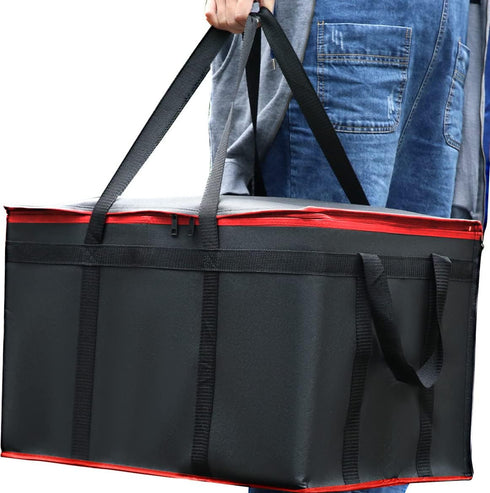 2 Pack XXXL Insulated Food Delivery Bag Black Red Cooler Bags Keep