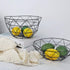 Geometric Metal Wire Fruit Bowl, Iron Arts Storage Basket for Kitchen Counter, Black