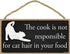 Popfizzy Cook Sign - Funny Wood Cooking Sign, Cat Decor, Gift for Cooks, 5X10”