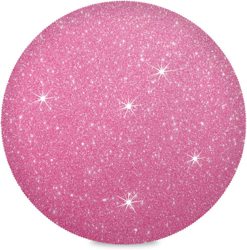 Set of 4 Pink Placemats, Pink Glitter Sparkle Kitchen Table Mats for Christmas and Wedding Party - 15.4 Inch