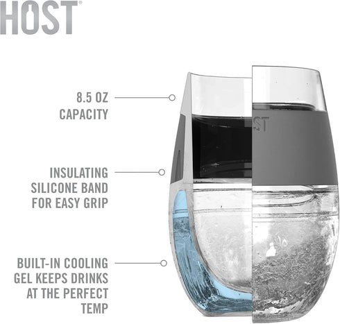 HOST Green Cooling Cup, Set of 1 Double Wall Insulated Drink Chilling Tumbler for Red and White Wine