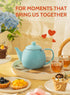 27ounce, Sweese Teapot, Porcelain Tea Pot with Stainless Steel Infuser, Blooming & Loose Leaf Teapot - Turquoise