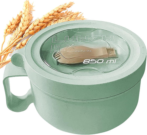 28.7oz Microwave Soup Mugs with Lids, Easy-Grip Noodle Cooker for Dorm Essentials, BPA-Free, Green