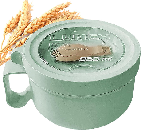 28.7oz Microwave Soup Mugs with Lids, Easy-Grip Noodle Cooker for Dorm Essentials, BPA-Free, Green