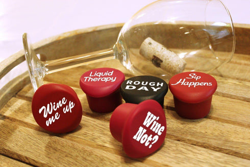 Funny Silicone Wine Stopper Set - Must-Have Wine Accessories, Airtight & Reusable